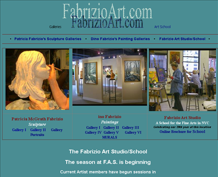 Fabrizio Art Studio Inc web screenshot