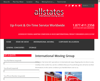 All States Van Lines web screenshot