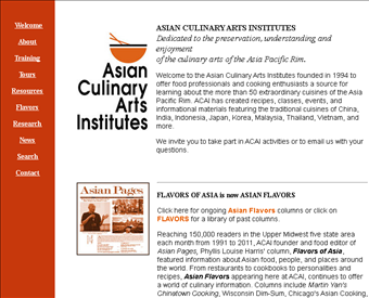Asian Culinary Arts Institutes web screenshot