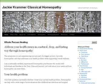 Jackie Krammer Classical Homeopathy web screenshot