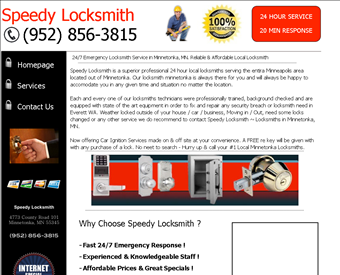 Speedy Locksmith web screenshot