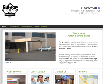 Palace Bowling Lanes web screenshot