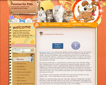 The Woodlands Pet Sitter web screenshot