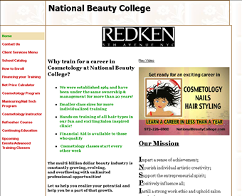 National Beauty College web screenshot