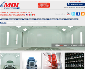 MDI Spray Systems web screenshot