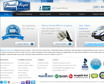 Plumb Right Plumbing web screenshot