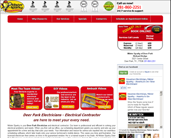 Mister Sparky Electrical web screenshot