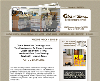 Bellaire Laminate Flooring - Dick n' Sons Floor Covering Center web screenshot