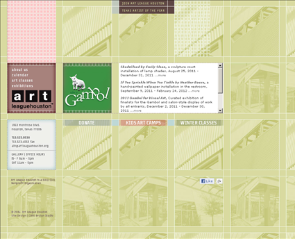 Art League of Houston web screenshot