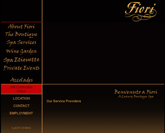 Fiori Spa web screenshot
