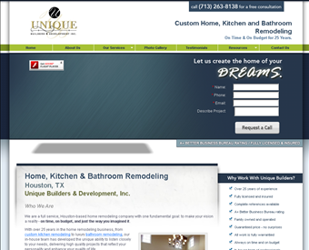 Unique Builders & Development Inc web screenshot