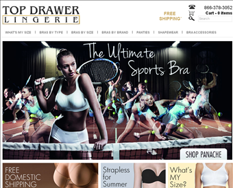 Top Drawer Lingerie web screenshot