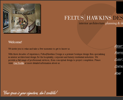 Feltus Hawkins Design web screenshot