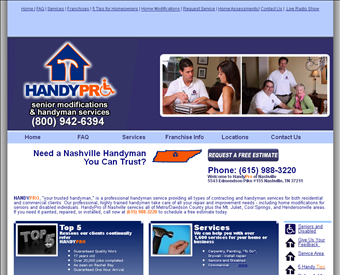 HandyPro of Nashville web screenshot