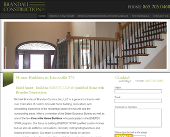 Brandau Construction LLC web screenshot
