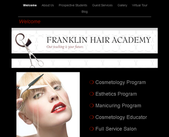 Franklin Hair Academy web screenshot