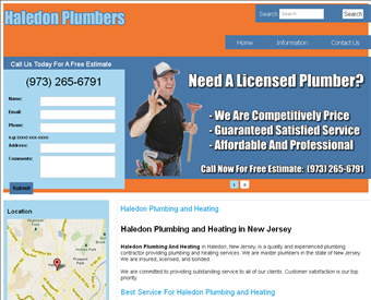 Haledon Plumbing and Heating web screenshot