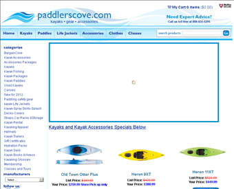 Paddlerscove web screenshot