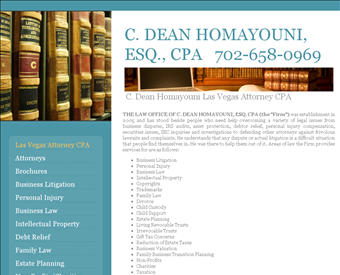 Law Office of C. Dean Homayouni web screenshot