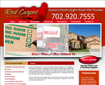 Red Carpet Moving Company web screenshot
