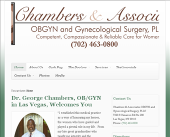 Chambers & Associates OBGYN and Gynecological Surgery, PLLC web screenshot