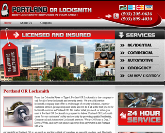Portland OR Locksmith web screenshot