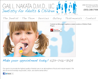 Gail L. Nakata DMD, LLC web screenshot