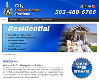 City Garage Doors Portland web screenshot