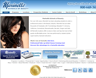 Marinello Schools of Beauty web screenshot