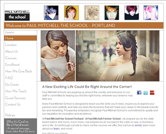 Paul Mitchell the School - Portland web screenshot