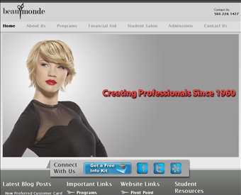 Beau Monde Academy of Cosmetology web screenshot