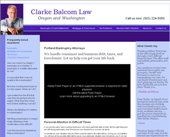 Clarke Balcom Law web screenshot