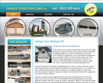 Garage Door Portland OR web screenshot