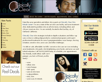 Clinically Clear Skin Rehab Center web screenshot