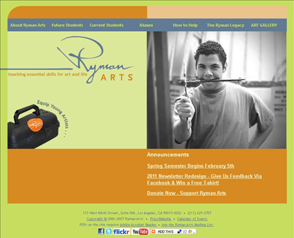 Ryman Program For Young Artist web screenshot