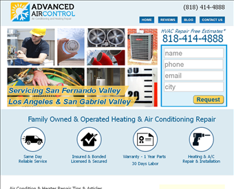Advanced Air Control web screenshot