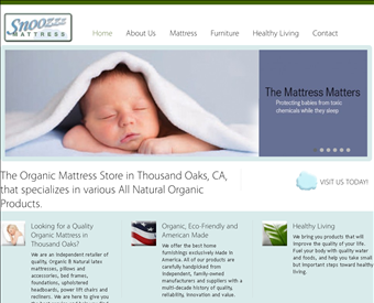 Snoozzz Mattress web screenshot