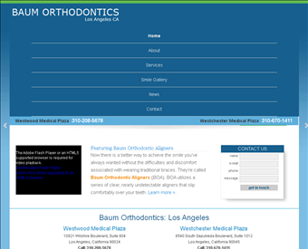 Baum Orthodontic Associates web screenshot