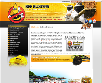 Bee Busters, Inc. web screenshot