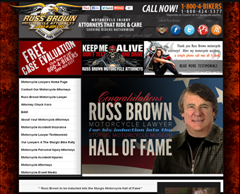Russ Brown Motorcycle Attorneys web screenshot