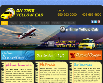 On Time Yellow Cab web screenshot