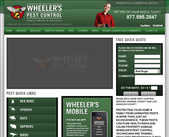 Wheelers Pest Control web screenshot