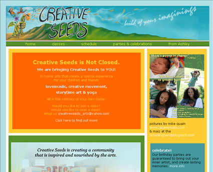 Creative Seeds web screenshot