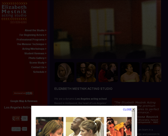Elizabeth Mestnik Acting Studio web screenshot