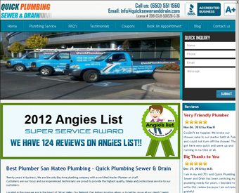 Quick Plumbing Sewer & Drain web screenshot