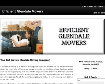 Efficient Glendale Movers web screenshot