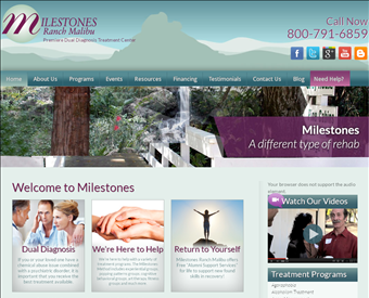 Milestones Ranch Malibu web screenshot