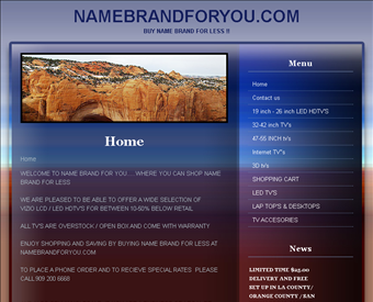Name Brand For You - Wholesale Flat Screen TVs Los Angeles web screenshot