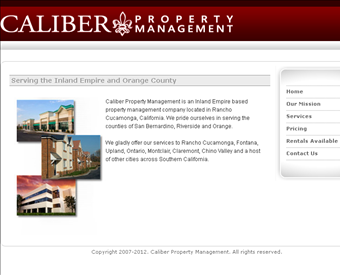Caliber Property Management web screenshot
