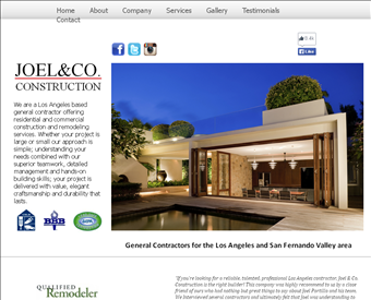 Joel & Co. Construction - General Contractors web screenshot
